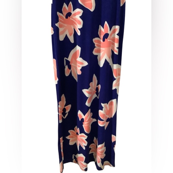 LEOTA Navy Blue Water Lily Maxi Dress SIZE MEDIUM - Picture 4 of 12